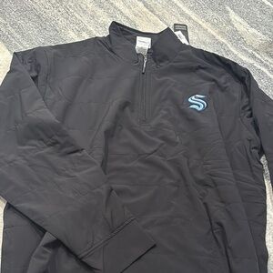 NHL Black Windbreaker Jacket Full-Zip Athletic Design